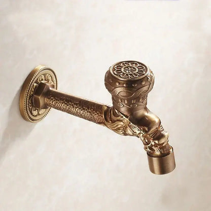 Antique bronze decorbites dragon carved faucet with ornate dragon head and intricate floral handle for bathroom or outdoor use