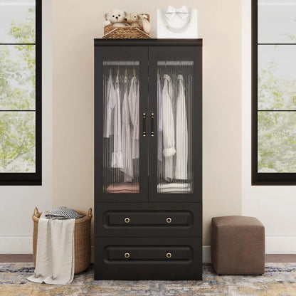 Livelylodge Schlanker Weißer Stauraum-Schrank mit Glastür – Platzsparender Hoher Organisator mit Metallgriffen, Ideal für Kleine Räume oder Schlafzimmernutzung