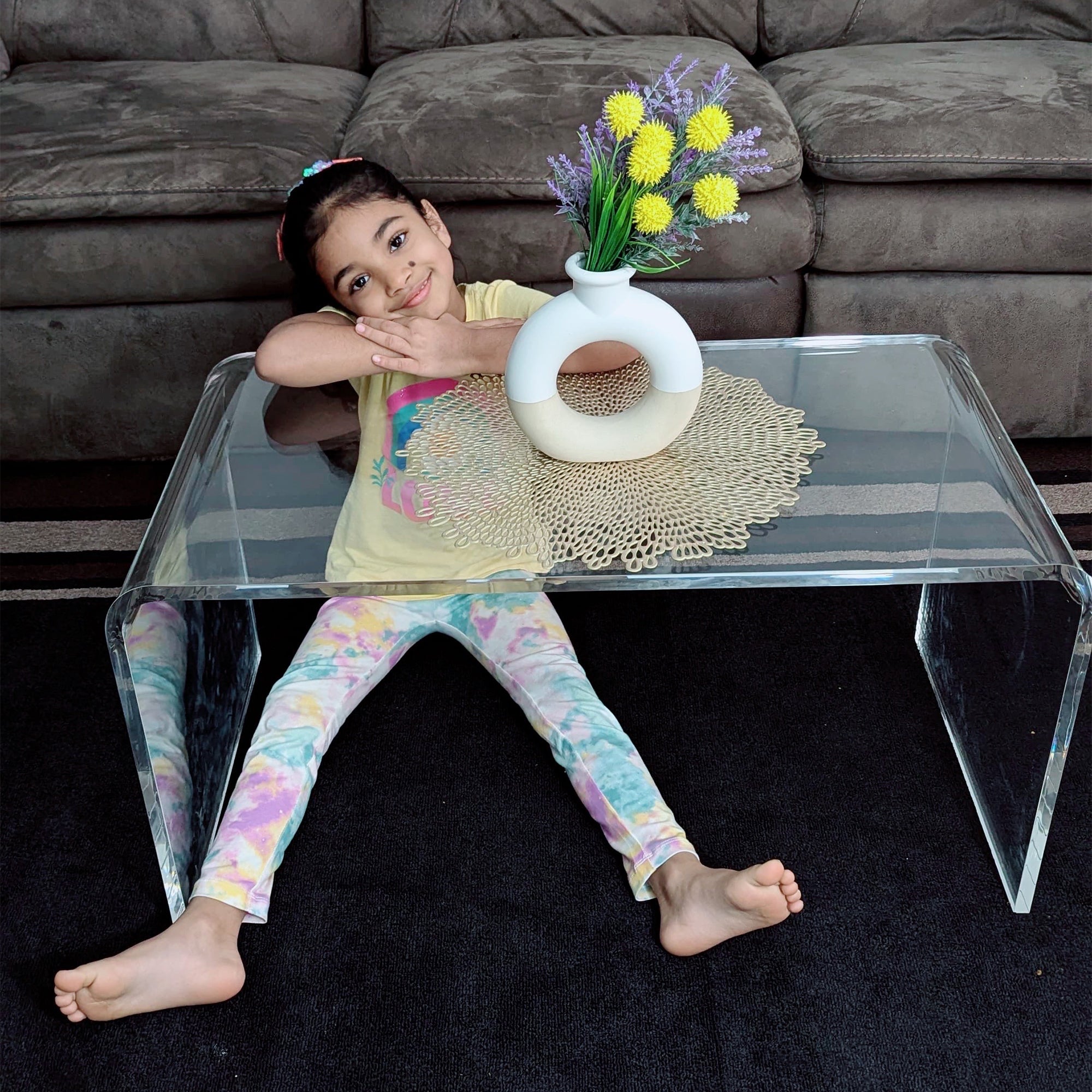 Clear Waterfall Coffee Table