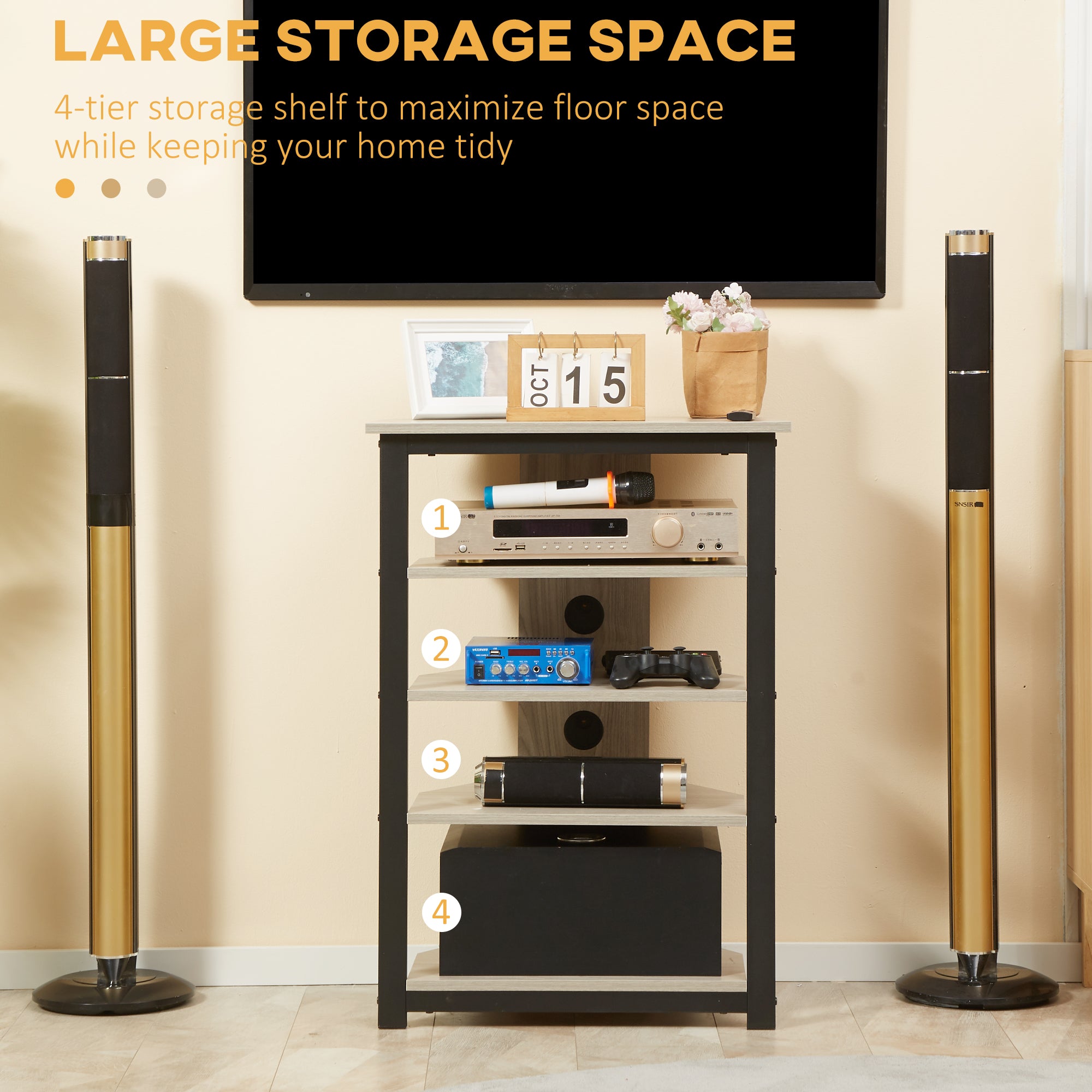 Black Media Stand Rack
