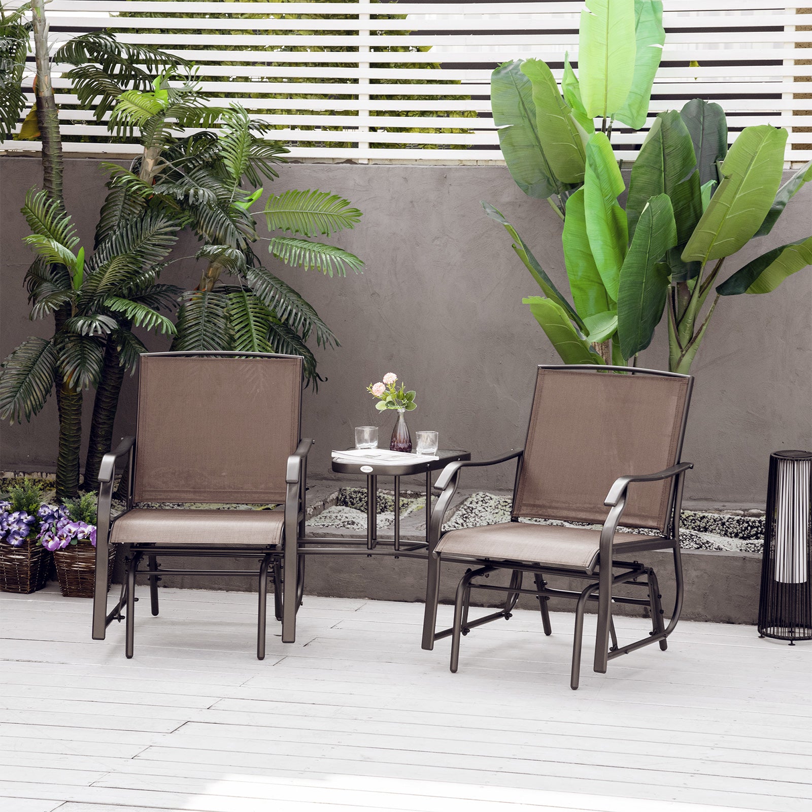 Double Outdoor Glider Rocker