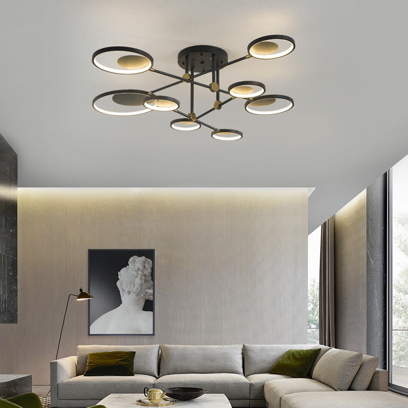 Nordisches Wohnzimmer Einfache Moderne Atmosphäre Netz-Rotes LED-Molekulares Deckenlicht
