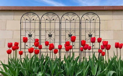 4er-Set Metall-Gartenspaliere 220 cm x 50 cm Rostfreies Spalier für Kletterpflanzen Außen-Blütenstütze