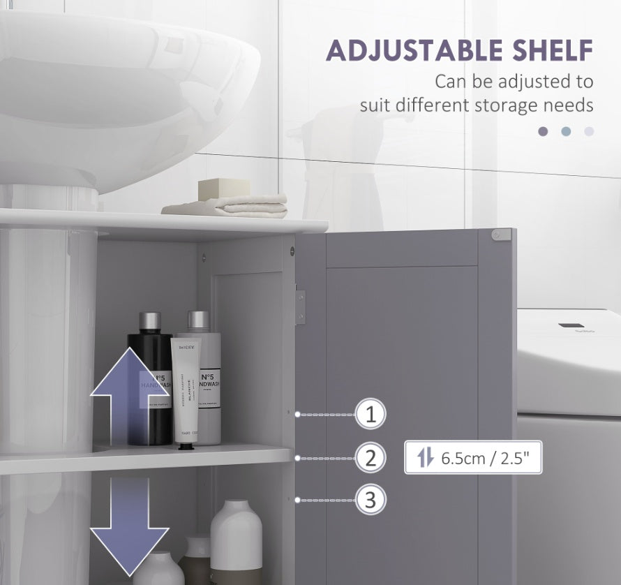 White Gray Vanity Cabinet