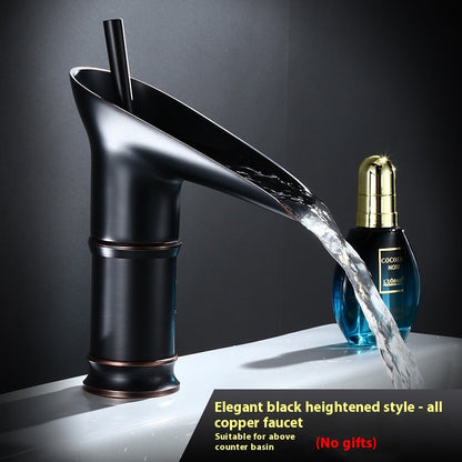 Copper Waterfall Basin Faucet Household Wash Up Sink Faucet