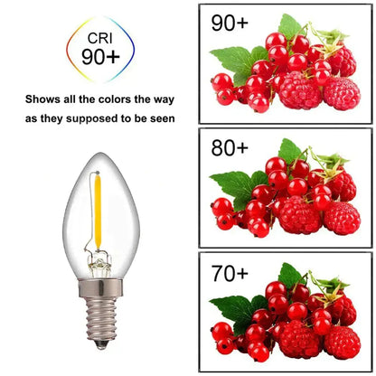 E14 clear glass dimmable led filament bulb dining room candle light