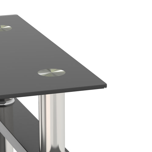 Black Glass Coffee Table Square Tempered Design
