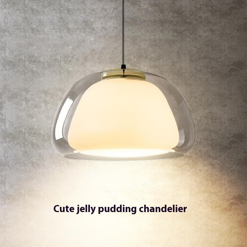 Eingangsrestaurant Bar Kreatives Schlafzimmer Creme-Stil Einarmige Doppelschichtige Glasleuchter