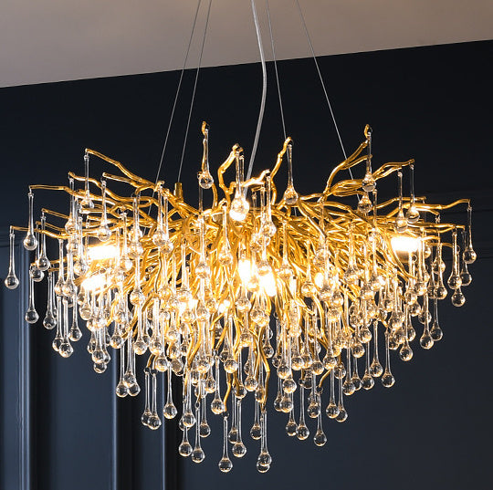 Postmoderne Leichtluxus-Kronleuchter Wassertropfen-Kristalllampe Atmosphäre