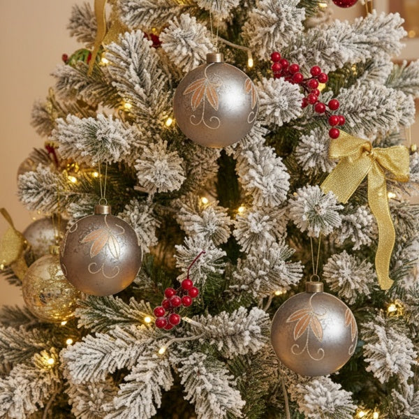 4-teiliges 4,7-Zoll Weihnachtskugel-Ornamente, Glas-Hänge-Dekorationen für Weihnachtsbaum und Partdekoration, FBA-Versand, Verkauf auf der Temu-Plattform verboten
