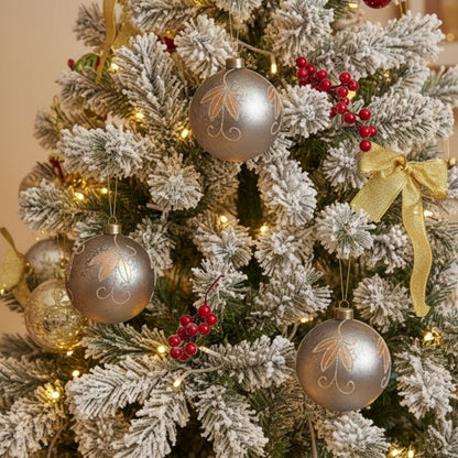 4-teiliges 4,7-Zoll Weihnachtskugel-Ornamente, Glas-Hänge-Dekorationen für Weihnachtsbaum und Partdekoration, FBA-Versand, Verkauf auf der Temu-Plattform verboten