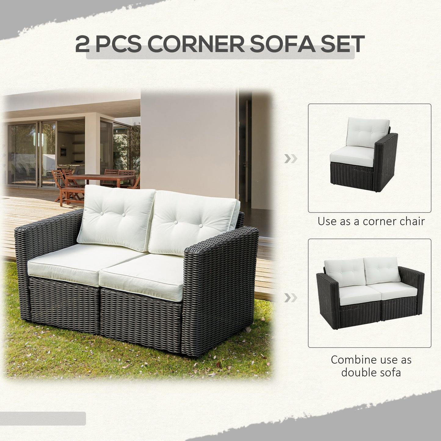 2-teiliges Patio-Ecksofa-Set