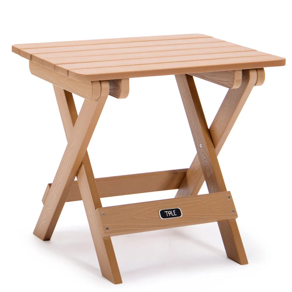 TALE Adirondack tragbarer faltbarer Beistelltisch quadratisch wetterbeständiger und verblassungsresistenter Kunststoff-Holz-Tisch ideal für den Außenbereich, Garten, Strand, Camping und Picknicks
