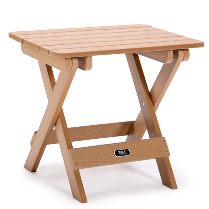 TALE Adirondack tragbarer faltbarer Beistelltisch quadratisch wetterbeständiger und verblassungsresistenter Kunststoff-Holz-Tisch ideal für den Außenbereich, Garten, Strand, Camping und Picknicks