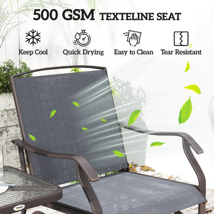 3 Piece Outdoor Glider Chair with Coffee Table Bistro Set