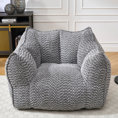 Komprimierter Plüsch-Sitzsack-Sofa-Couch – Mit Hochresilienz-Schaum gefüllt, ultra-weicher Bouclé-Liegestuhl für eine oder zwei Personen, gemütliche Sitzmöglichkeit im Wohnzimmer zum Lesen, Spielen und Entspannen, platzsparend vakuumverpackt
