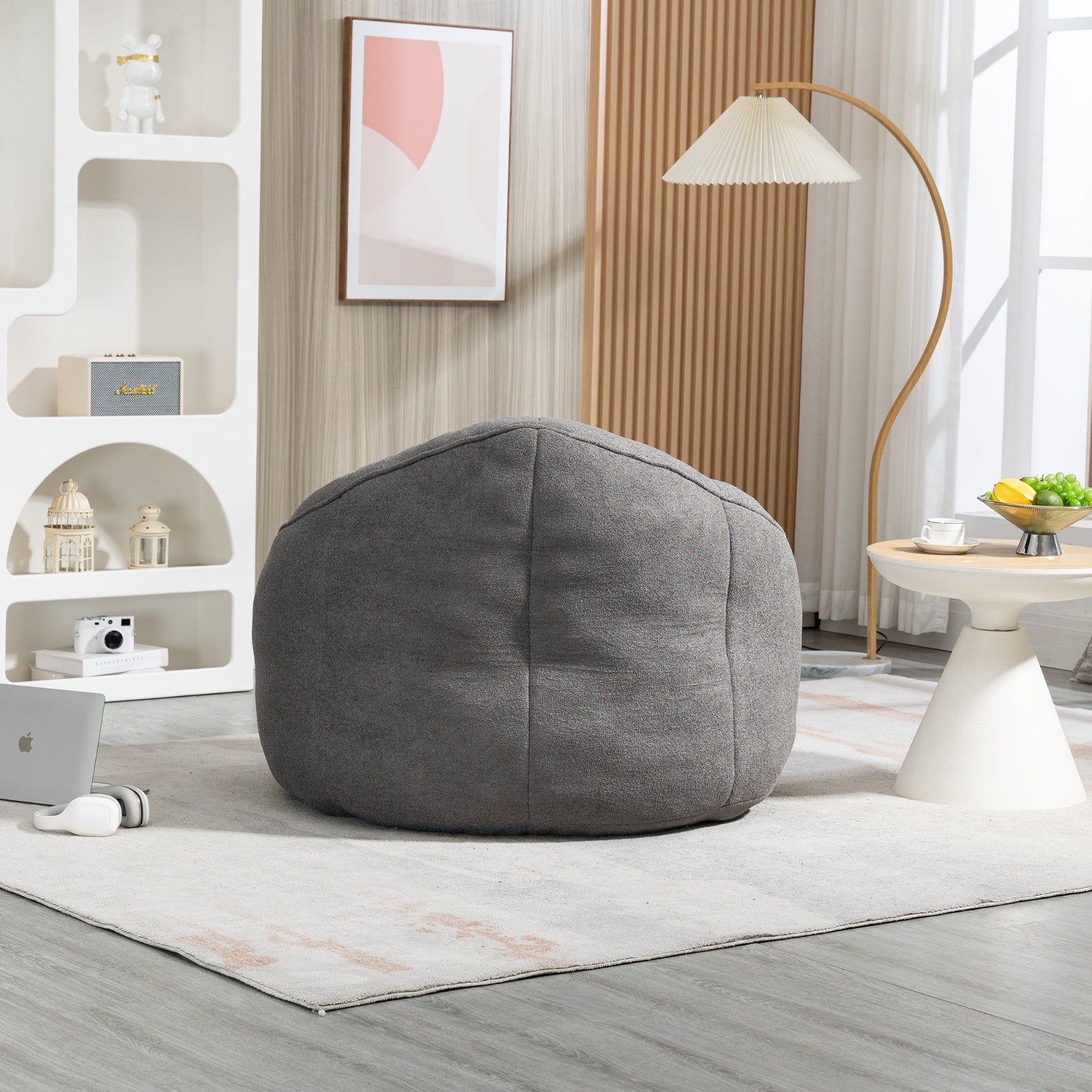 Gray Foam Bean Bag