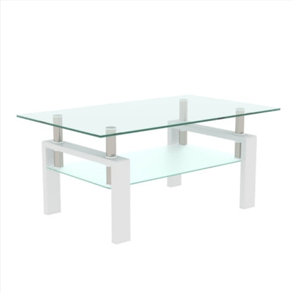 Weißer Couchtisch, Klarer Couchtisch, Moderne Beistelltische und Mittelstücke für das Wohnzimmer, Möbel für das Wohnzimmer