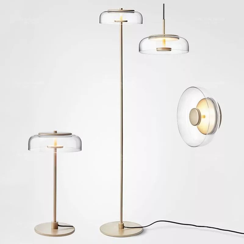 Glass Wrought Iron Floor Lamp
