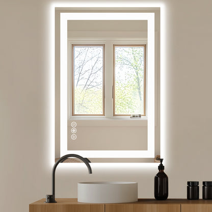 Antibeschlag-LED-Badezimmerspiegel mit dualer Lichtquelle und drei Beleuchtungsmodi