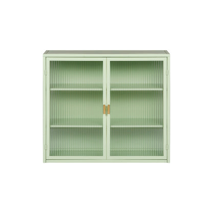 Moderne Doppeltür-Wandablage mit Glastür und drei Ebenen Stauraum für Eingangsbereich, Wohnzimmer, Badezimmer, Esszimmer, Minzgrün Nicht verfügbar Plattformen- Temu