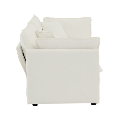Moderne Stoff-Doppelsofa mit 4 Kissen