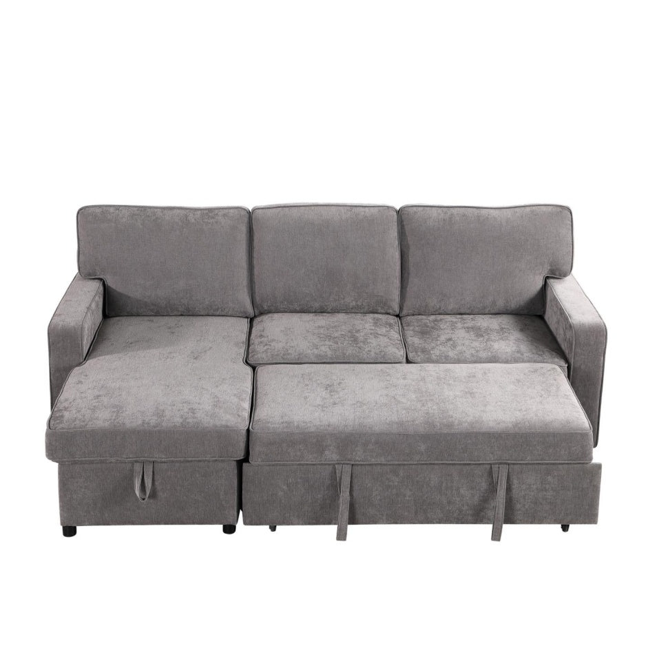 Grey Chenille Sleeper Sofa