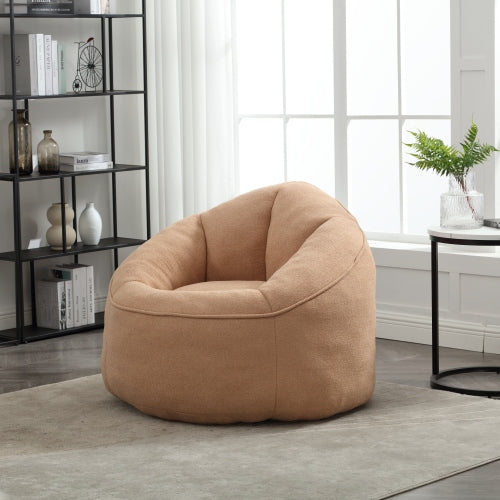 Foam Bean Bag Sofa Chair Tan Portable Design