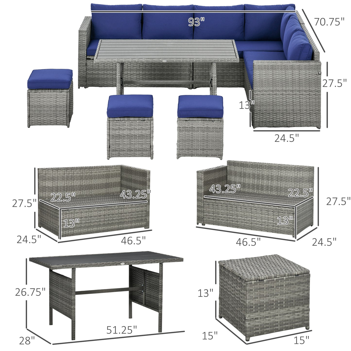 Gartengarnitur für die Terrasse