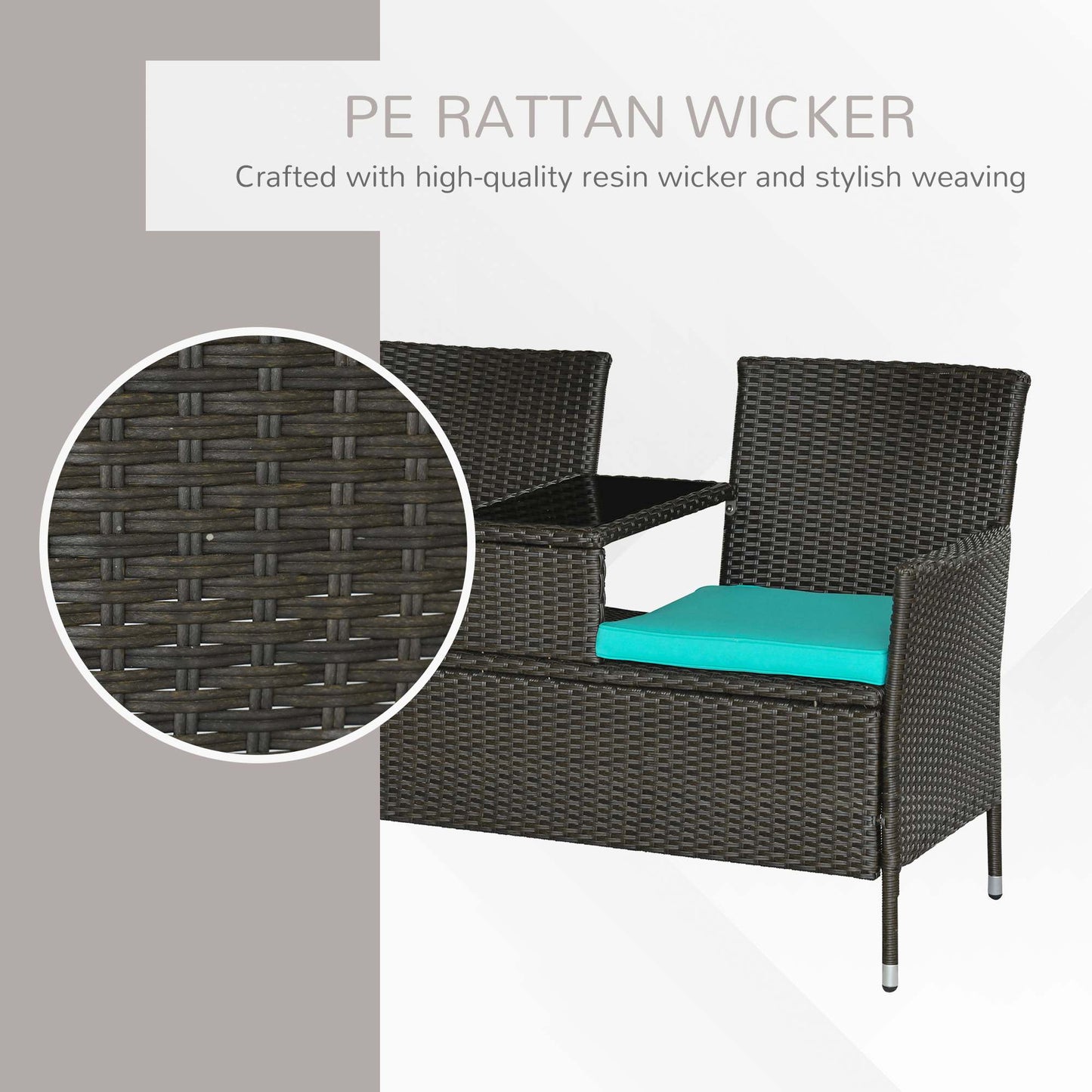 Outdoor-Patio-Loveseat-Gesprächsmöbel-Set