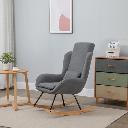Moderne Schaukelstuhl mit abnehmbarem Lendenkissen, Sofa-Sessel mit dicker Polsterung