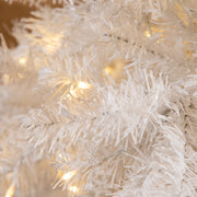 HOMCOM 1,8 m hoher vorbeleuchteter Weihnachtsbaum Douglasie künstlicher Weihnachtsbaum mit realistischen Ästen, 250 warmweißen LED-Lichtern und 1000 Spitzen, weiß