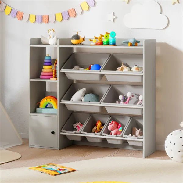 Grey Toy Organizer Cabinet