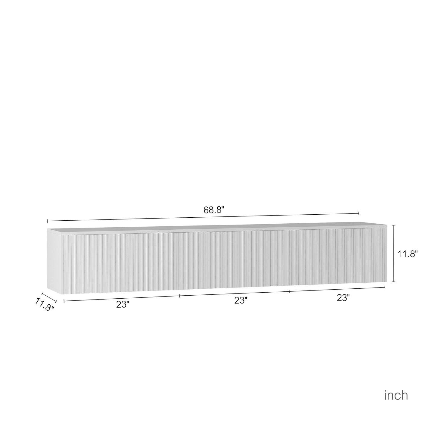 Schwebender TV-Ständer Wandmontiert mit 16-farbigen LEDs, Moderner TV-Ständer, Schwebender TV-Schrank Entertainment-Center für 55 60 65 Zoll TV
