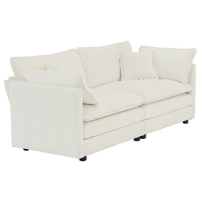 Moderne Stoff-Doppelsofa mit 4 Kissen