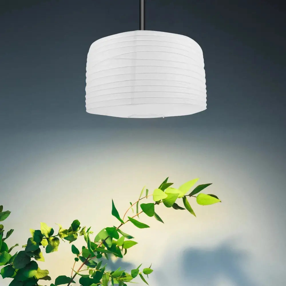 White paper lantern pendant floor lamp with horizontal ridges for decorbites elegant column floor living room decor