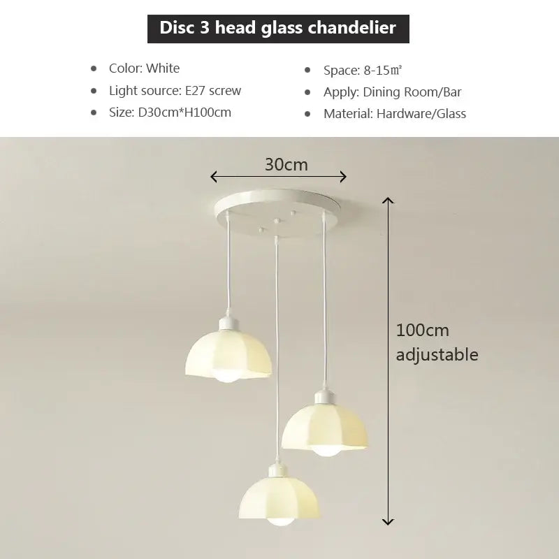 Elegant cream led white ceramic chandelier with three hanging lampshades for dining room decorbites elegant cream model