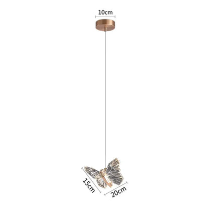Elegant crystal butterfly pendant lamp with metallic finish and translucent wings by decorbites crystal butterfly lamps