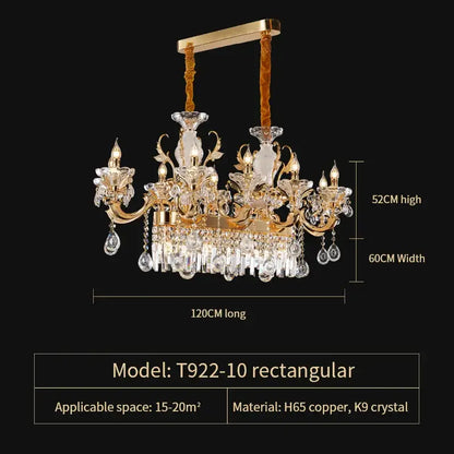 Elegant crystal chandelier with gold h65 copper frame and k9 crystal accents for living room decorbites elegant crystal