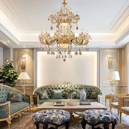 Elegant crystal chandelier gold tiered light with intricate crystal droplets and ornate detailing for living room decorbites elegant crystal