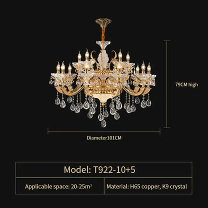 Elegant crystal chandelier gold tiered light featuring gold-toned h65 copper and k9 crystal for living room decorbites elegant crystal