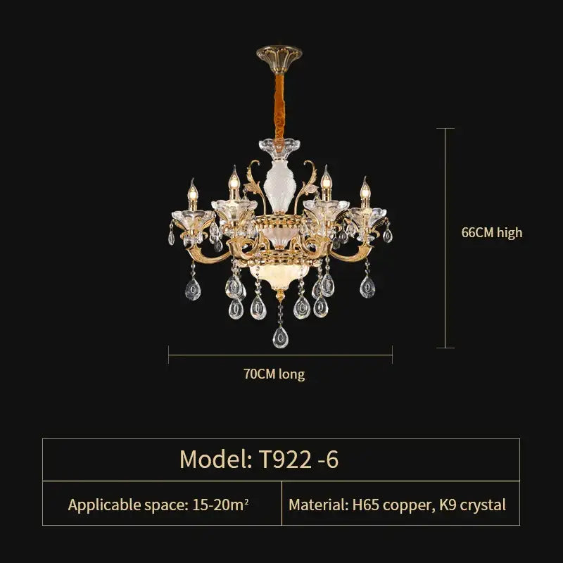 Elegant crystal chandelier gold tiered light with h65 copper framework and k9 crystal droplets for living room decorbites elegant crystal