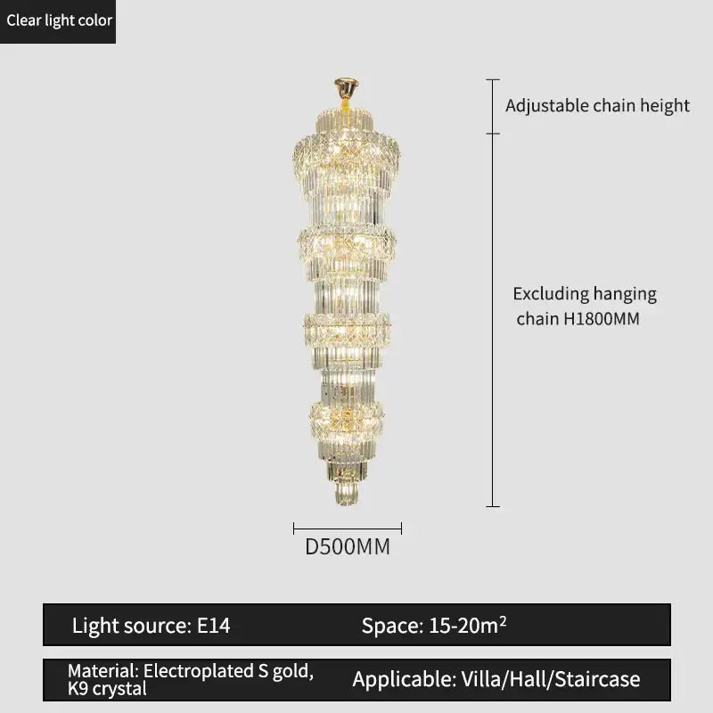 Elegant crystal hollow gold chandelier with multi-tiered clear crystals and electroplated accents for luxurious decorbites spaces