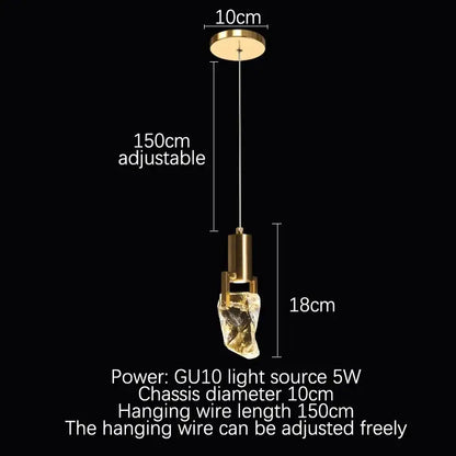 Gold-toned decorbites elegant diamond crystal chandelier pendant light with faceted glass shade and adjustable 150cm wire