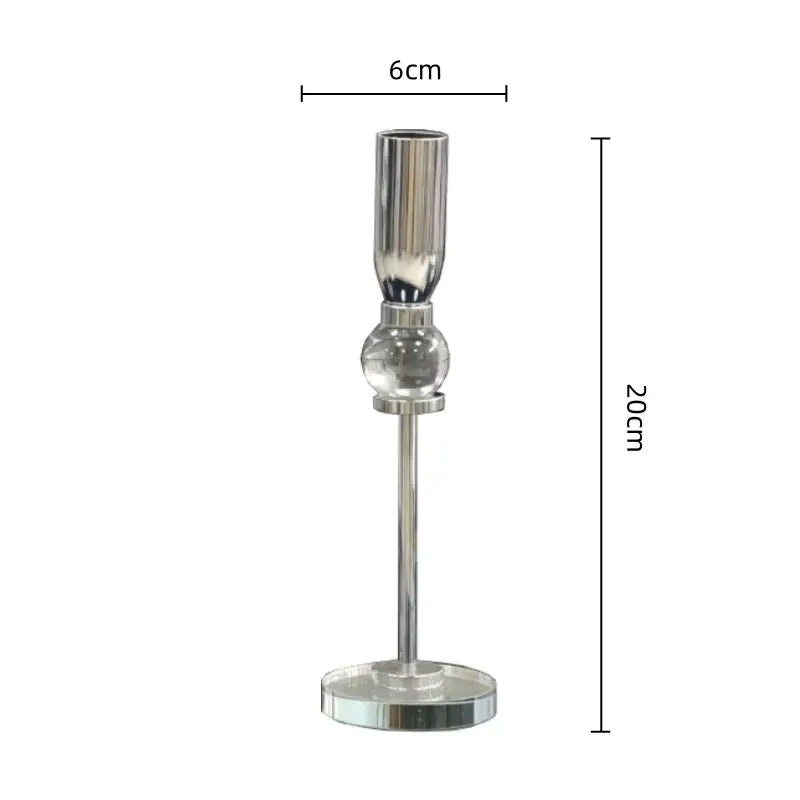 Elegant gold and clear decorbites crystal glass candlestick holder with sleek modern design for dining room decor