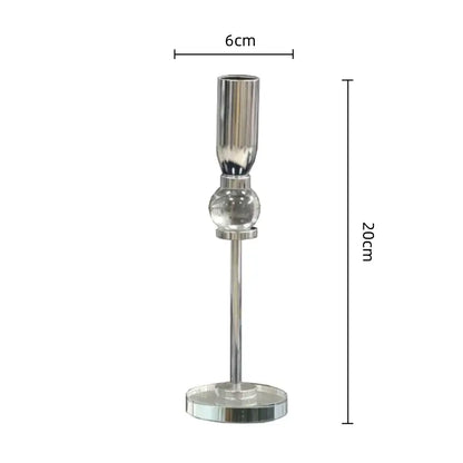 Elegant gold and clear decorbites crystal glass candlestick holder with sleek modern design for dining room decor