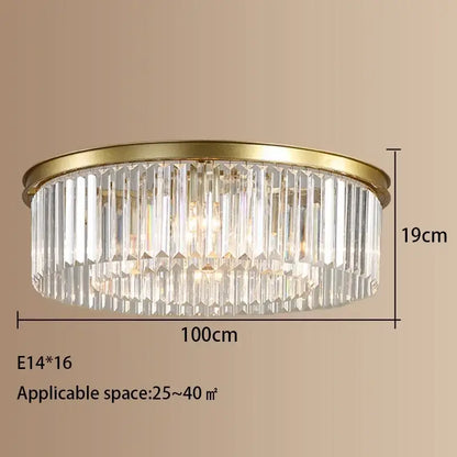 Elegant gold and black decorbites crystal round ceiling chandelier with vertical crystal rods for dining room decor