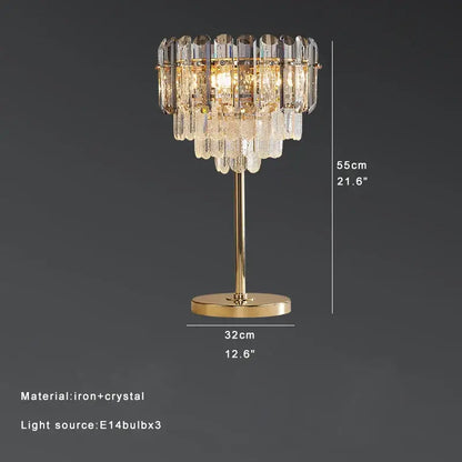 Elegant gold crystal bar table lamp with cascading crystal tiers for dining room decorbites crystal bar table lighting