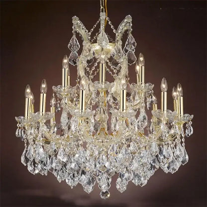 Elegant gold decorbites crystal candle chandelier with sparkling crystal and candle-style bulbs for villa hall lighting