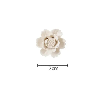 Delicate off-white elegant porcelain peony wall ornament 7cm diameter for decorbites elegant porcelain living room decor